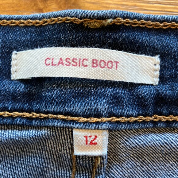 Levi's Classic Bootcut medium‎ wash highrise stretch denim jean size 12 - Picture 4 of 6
